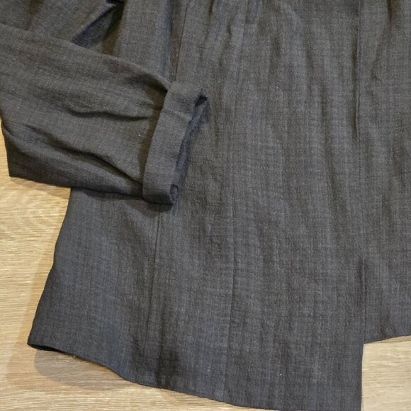 Eileen Fisher Open Cardigan Womens Large Italian Fabric Linen Blend Black EUC - Picture 4 of 9
